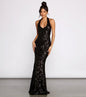 Women's Popular Sexy Hanging Collar Sequins Dress Dresses