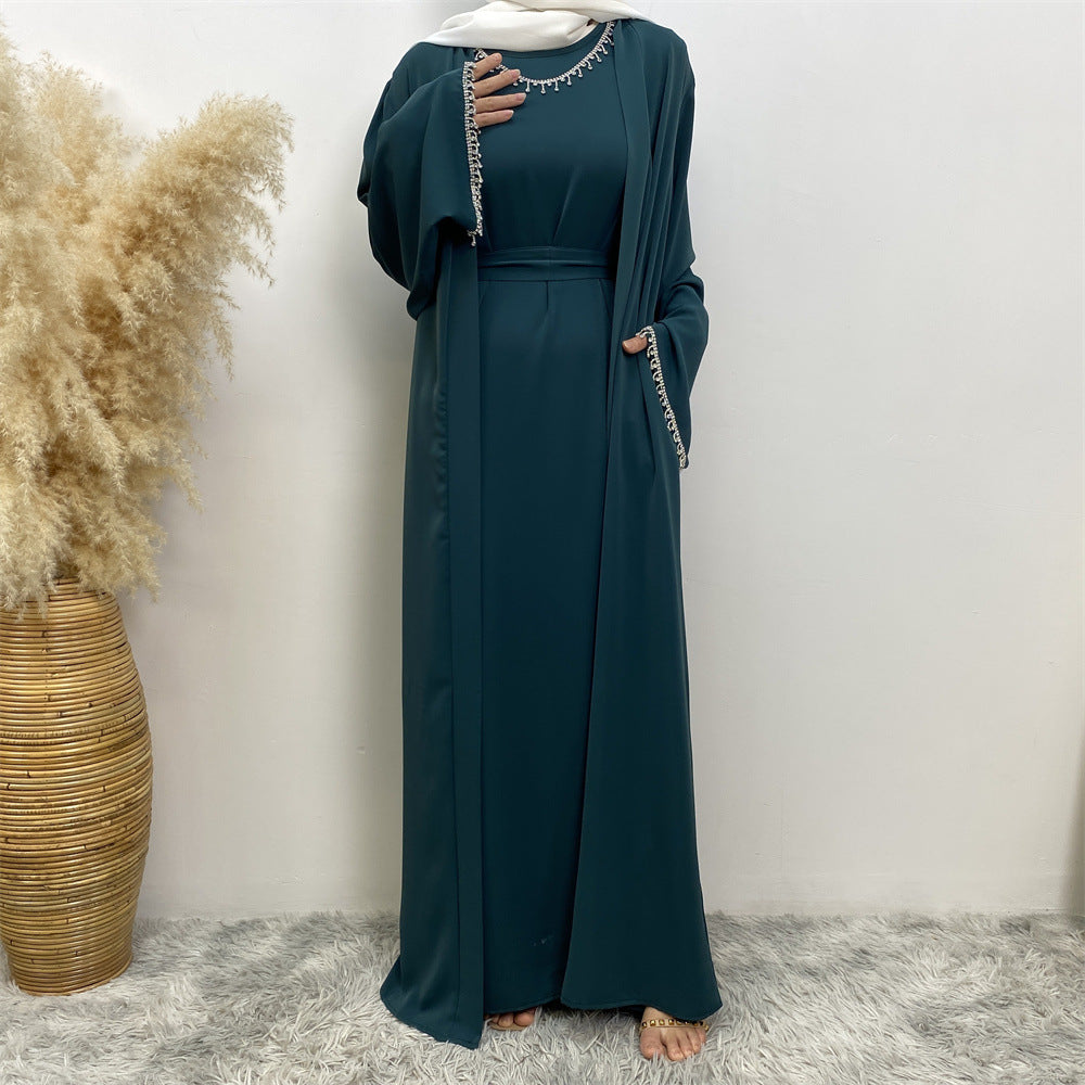 Trendy Slouchy Elegant Sleeveless Dress Muslim Suits