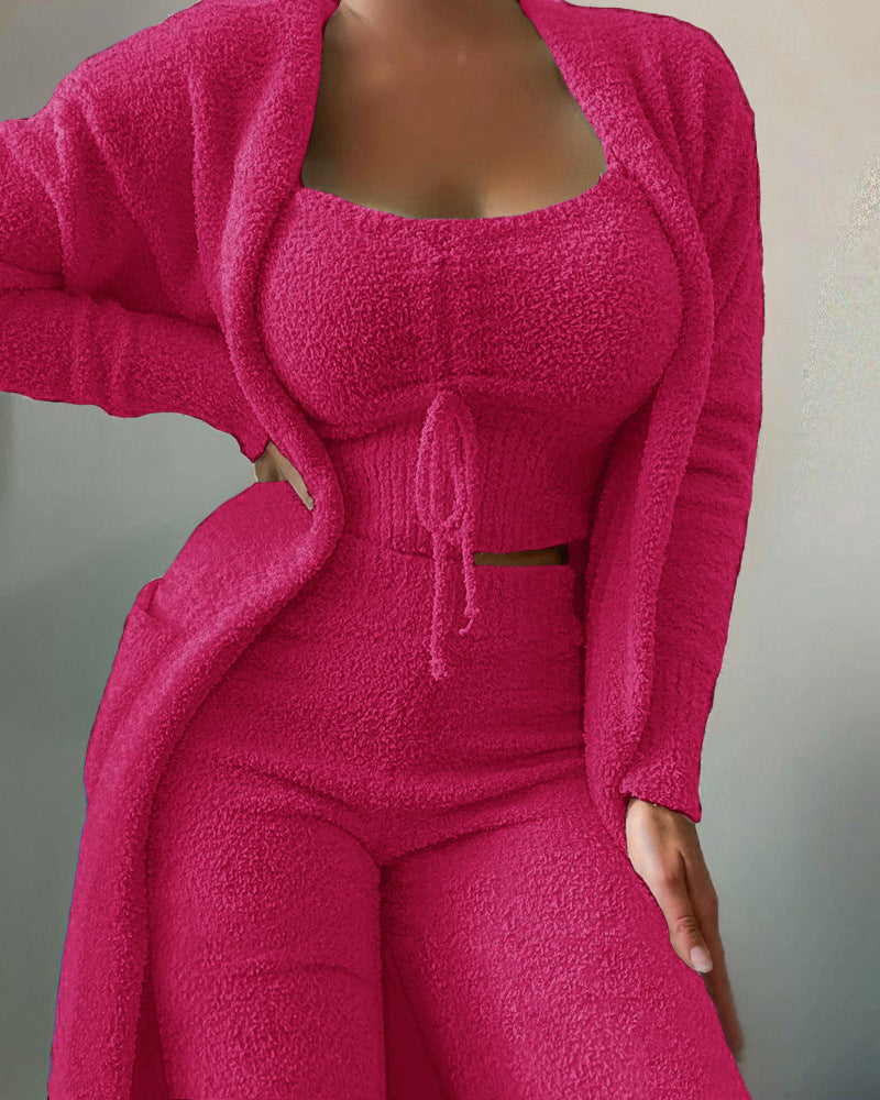Women's Comfortable Fashion Casual Plush Trousers Suits