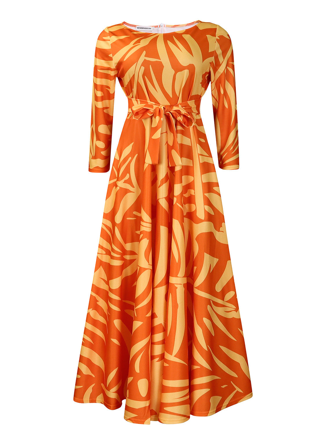 Women's Fashion Elegant Tied Printed African Mid-length Dresses