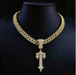 Men's Large Alloy Parts Hip Hop Sword Necklaces