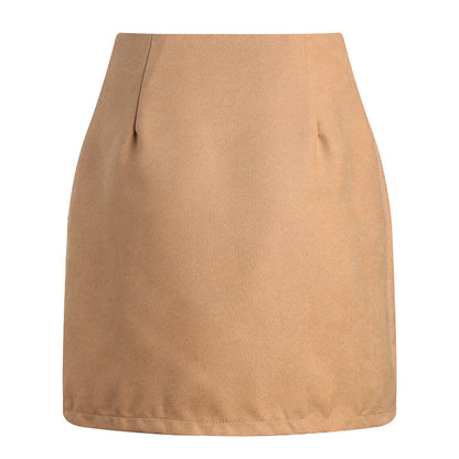 Women's High Waist Tartan Tight Pencil Wool Skirts