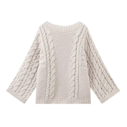 Women's Graceful Unique Pullover Long-sleeved Knitted Sweaters