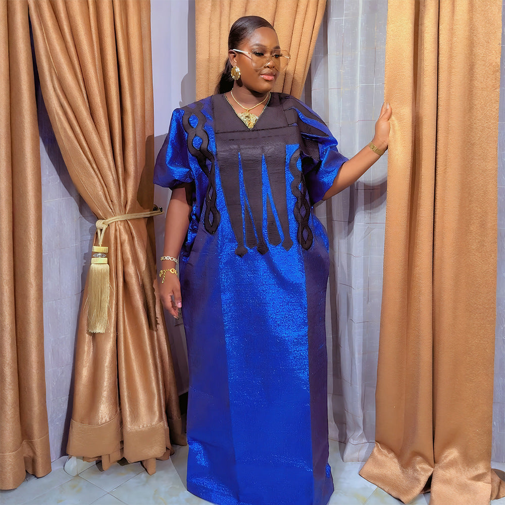 Women's Muslim Dress Long African Embroidered Robe Dresses