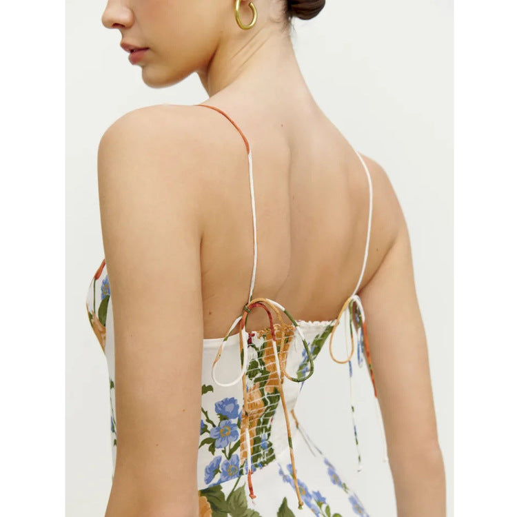 Split Knee-length Sexy Slim Mid-length Strap Dresses