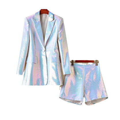 Versatile Classic Slouchy Sequins Mid-length Colorful Suits