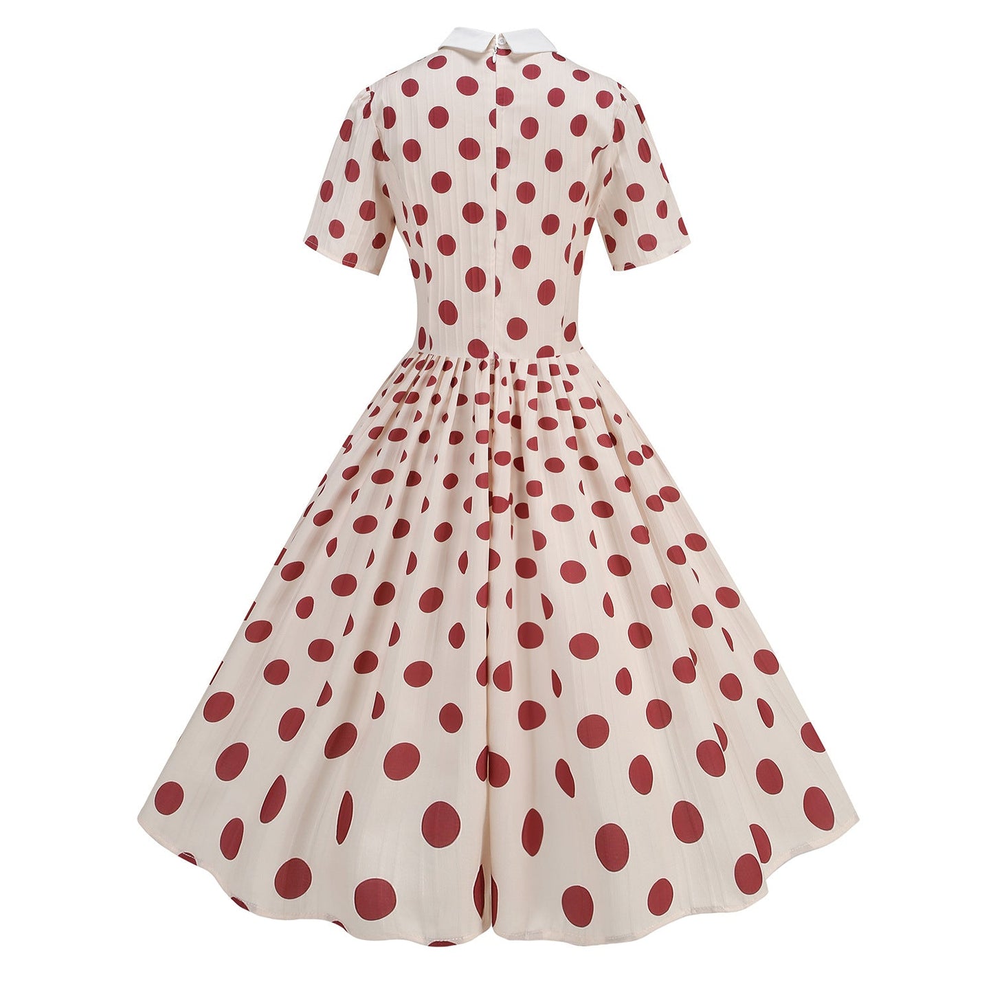 Slimming Pleated Polka Dots Elegant Graceful Dresses