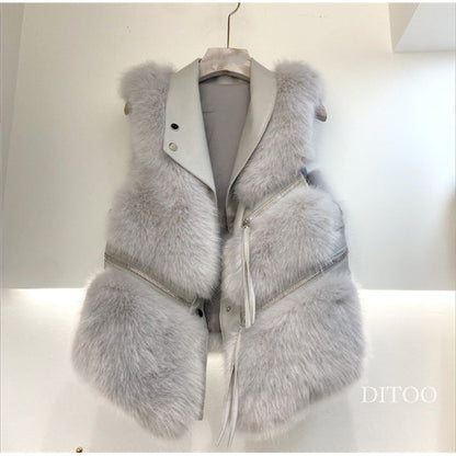 Women's Unique Trendy Faux Fox Fur Coats