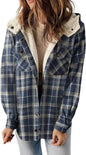 Women's Long-sleeved Plaid Woolen Hooded Lamb Wool Sweaters