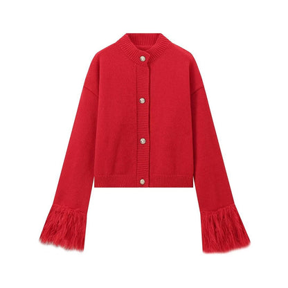 Women's Trendy Cuff Fur Stitching Commuter Sweaters