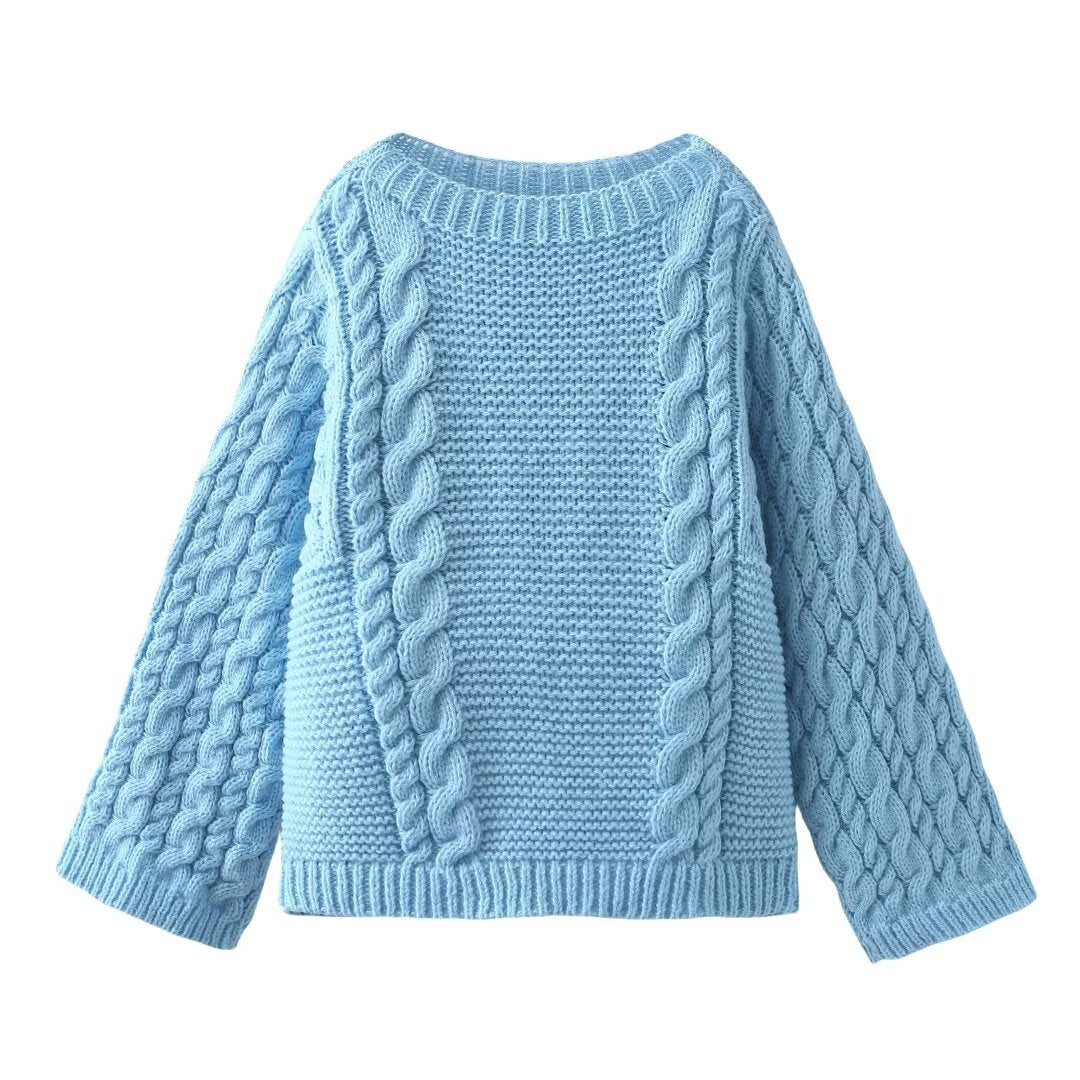 Women's Graceful Unique Pullover Long-sleeved Knitted Sweaters
