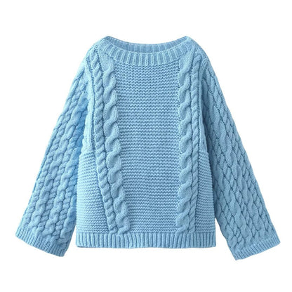 Women's Graceful Unique Pullover Long-sleeved Knitted Sweaters