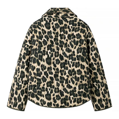 Women's Winter Vintage Leopard Print Printed Flower Coats