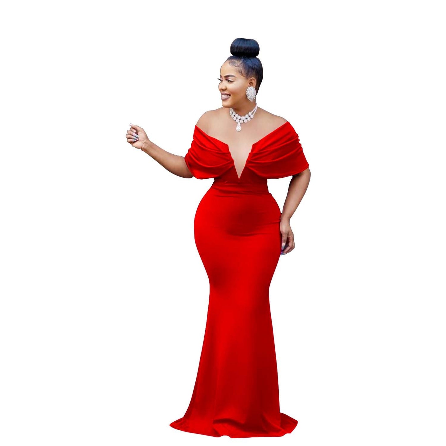 Women's Fashion Wear Solid Color Deep Backless Dresses