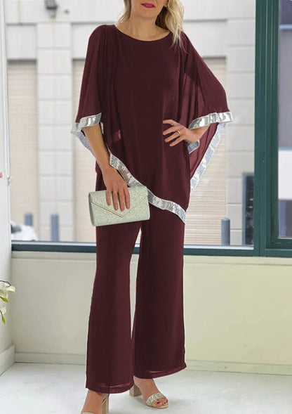 Women's Autumn Sequin Exquisite Round Neck Suits