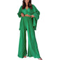 Women's Autumn Pleated Bell-bottom Single-breasted Home Wear Suits