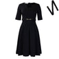 Women's Summer Sleeve Fashion Elegant Commuter Solid Color Dresses
