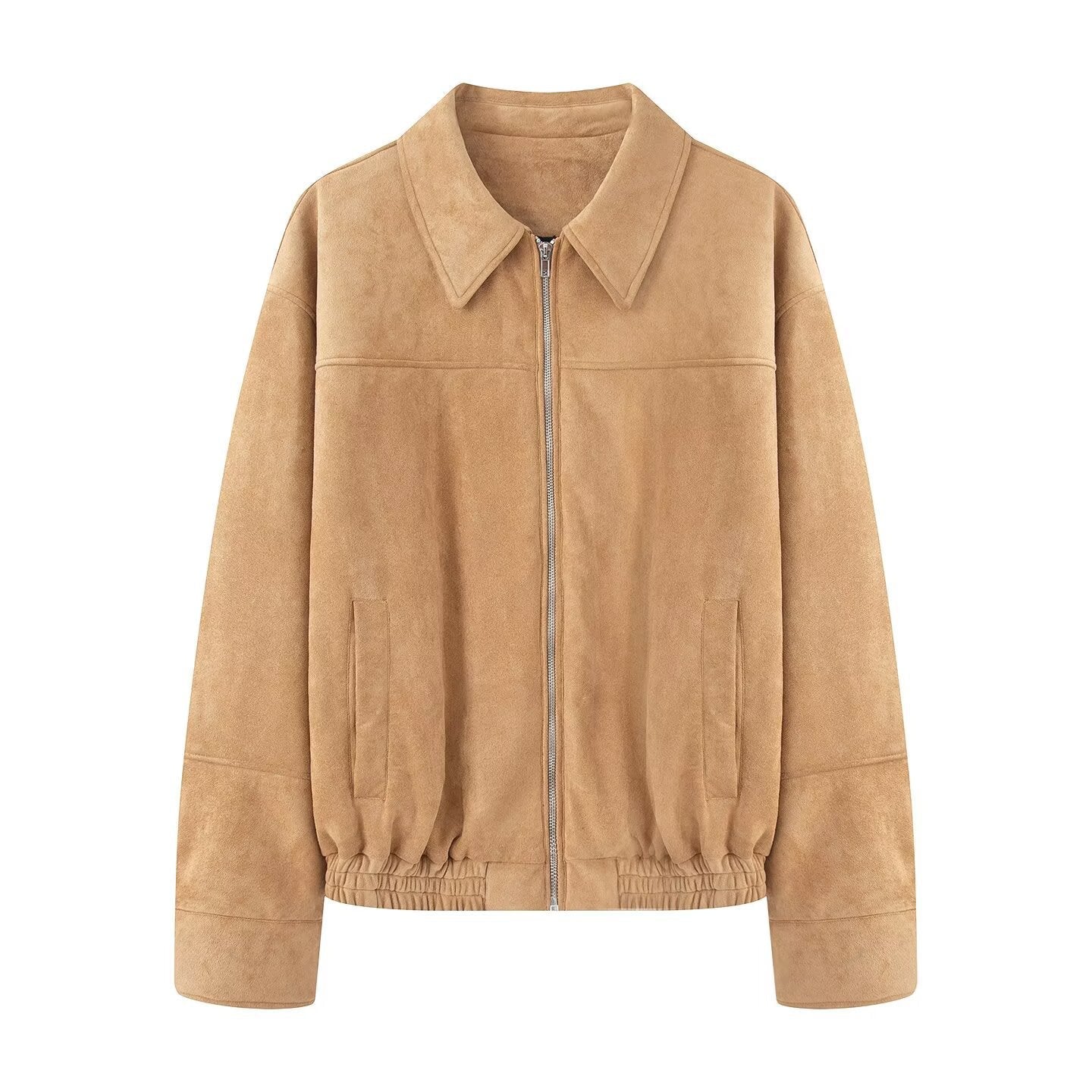 Women's Suede Flight Autumn Lapel Casual Zipper Jackets