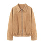 Women's Suede Flight Autumn Lapel Casual Zipper Jackets