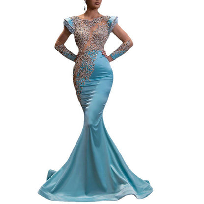 Women's Fishtail Dress Banquet Long Alluvial Gold Series Slimming Wedding Dresses