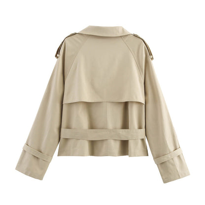 Women's Retro Lapels Design Double Breasted Trench Coats