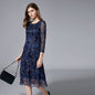 Embroidered Mesh Dress French Style Western Dresses