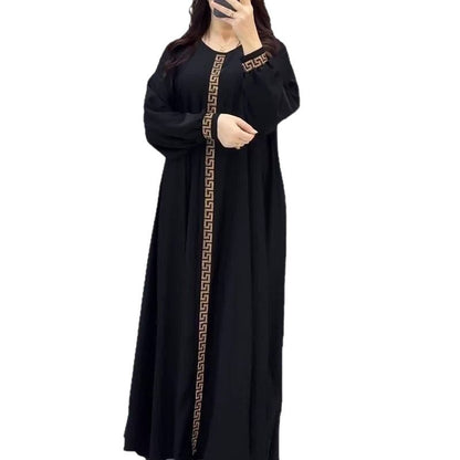 Women's Round Neck Solid Color Long Sleeve Dresses