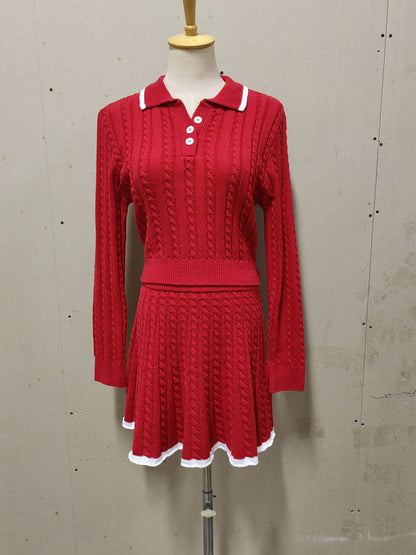 Women's Woolen Long-sleeved Button Lapel Umbrella Suits