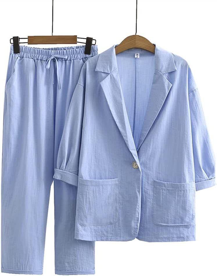 Women's Cotton Linen Autumn Loose Fashion Casual Suits
