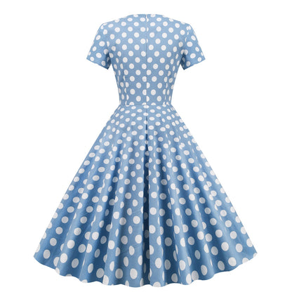 Women's Collar Polka Dot Elegant Picnic Swing Dresses