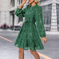 Black Dress Autumn Jacquard Long Sleeve Dresses