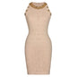 Summer Sleeveless Beaded Mid-length Knitted Dress Dresses