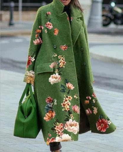 Printed Slim Fit Temperament Commute Pocket Coats