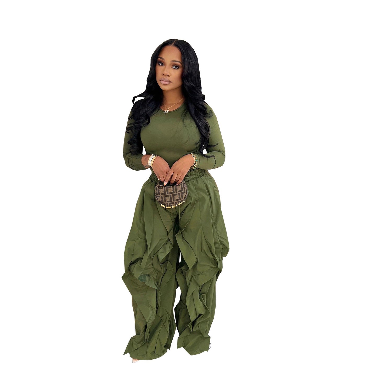 Women's Stitching Lace Ruffle Personalized Commuter Suits