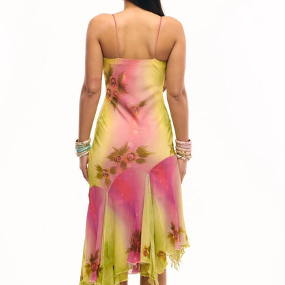 Ruffled Hem Suspender Dress Elegant Embroidered Dresses