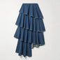 Women's Raglan Sleeve Loose Shirt Asymmetric Lotus Skirts