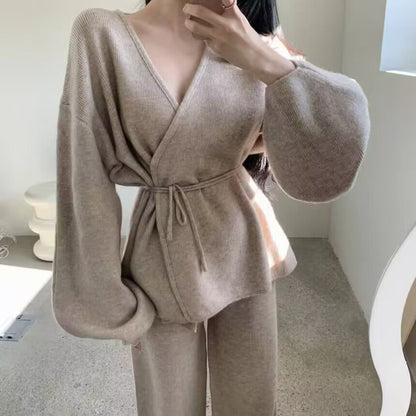Style Retro Lazy Knitted Wide Leg Sweaters