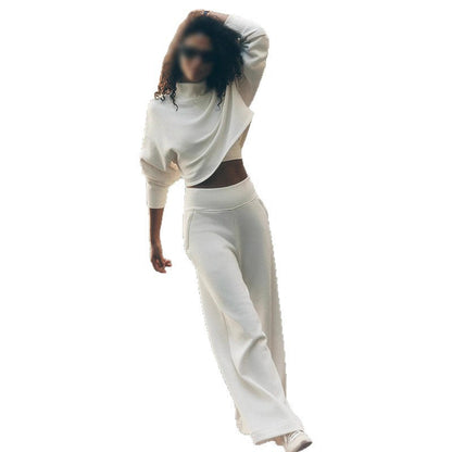 Women's Half Turtleneck Fashion Casual Loose Knitted Suits