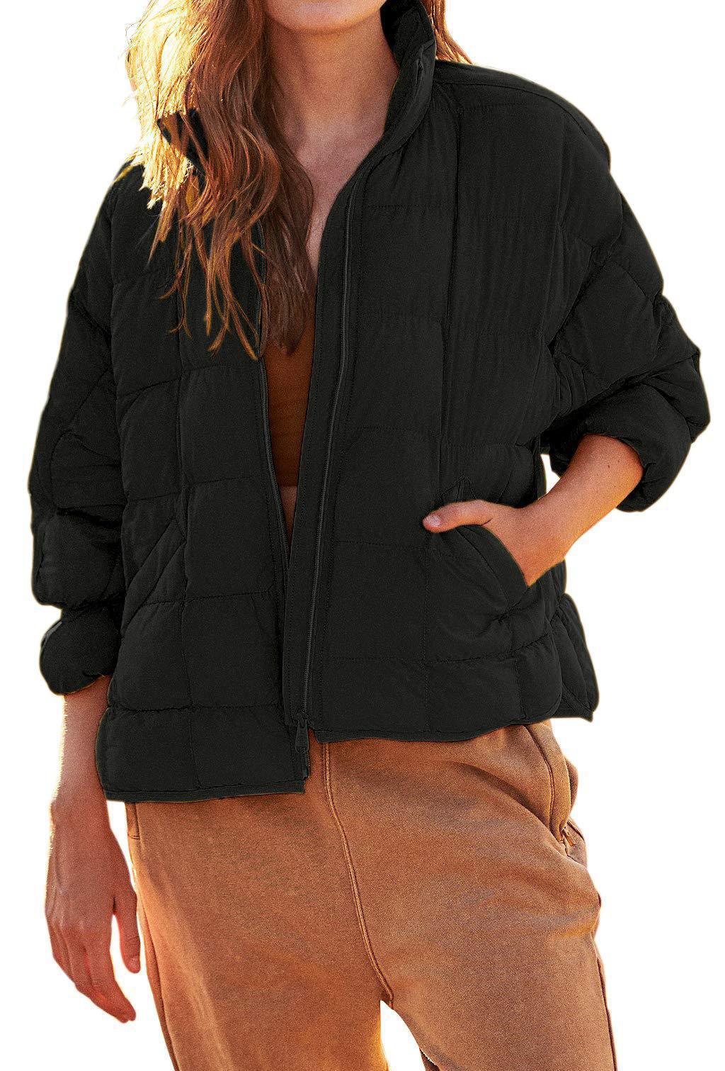 Women's Lightweight Zip Compression Cotton Down Coats