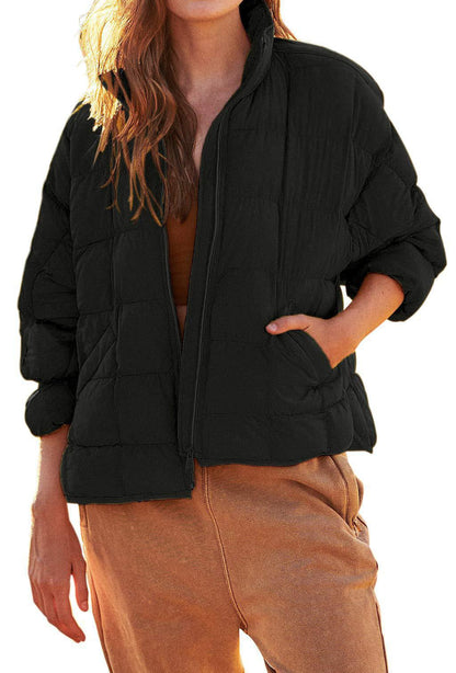 Women's Lightweight Zip Compression Cotton Down Coats