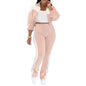 Women's Sports Casual Patchwork Long-sleeved Zipper Two-piece Suits