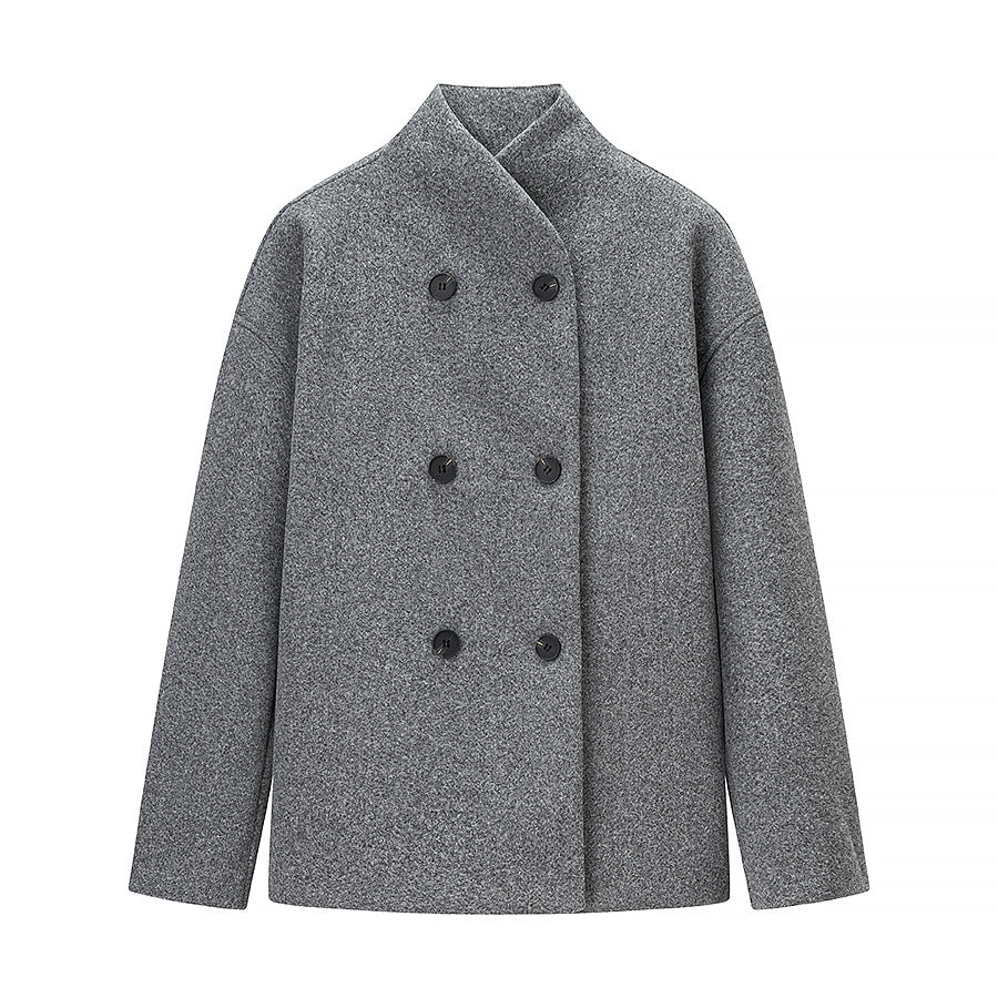 Color Woolen Overcoat Casual Temperament British Coats