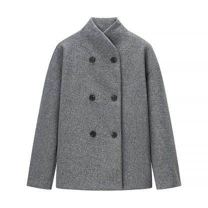 Color Woolen Overcoat Casual Temperament British Coats