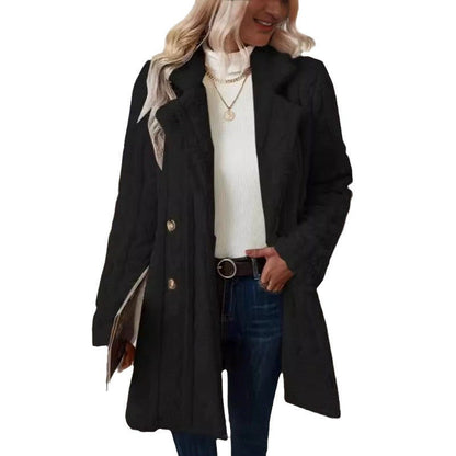 Women's Plush Comfort Casual Warm Collar Double Coats