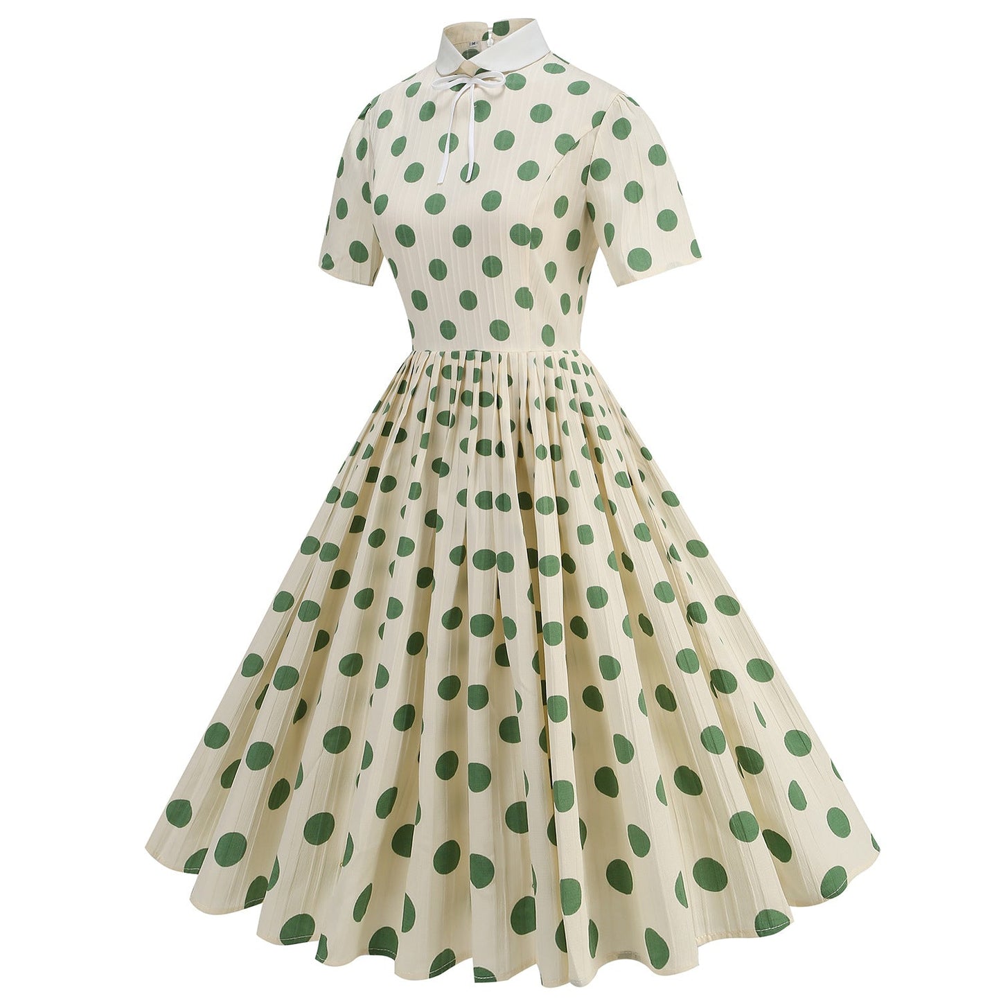 Slimming Pleated Polka Dots Elegant Graceful Dresses
