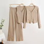 Women's Fashion Korean Long-sleeved Single Breasted Knitted Suits