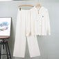 High Sense Loose Western Style Casual Hooded Embroidered Suits