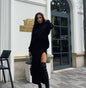 Turtleneck Loose Pullover Split Sexy Long Suits