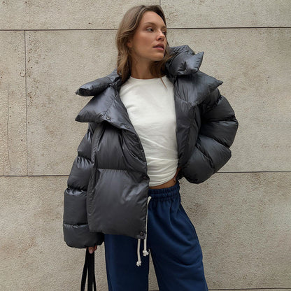 Women's Winter Bread Trendy Personality Street Hood Coats