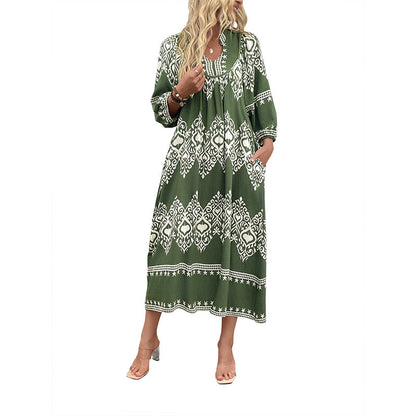 Casual Vacation Personalized Ethnic Style Geometric Dresses